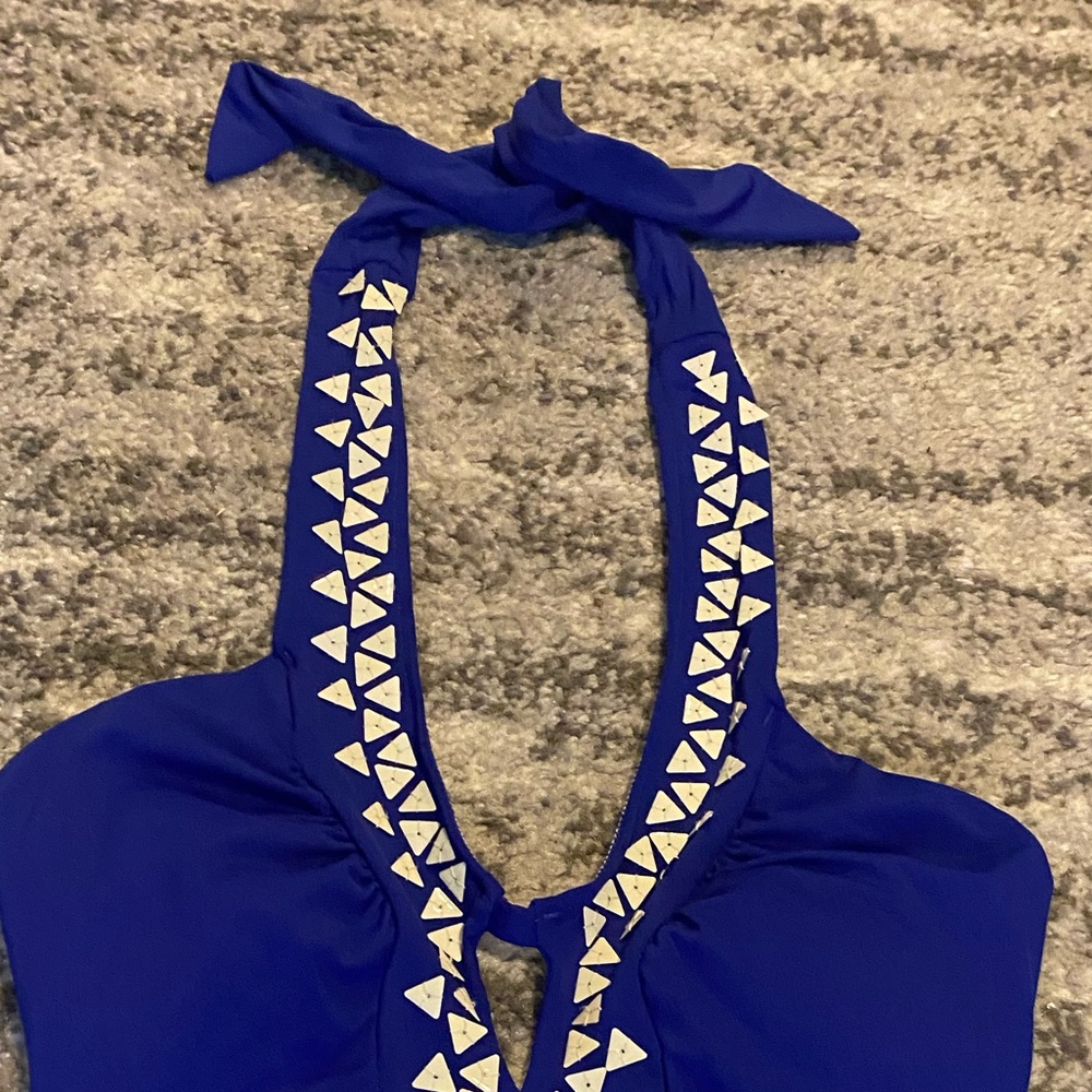 Trina Turk Halter One Piece Swimsuit 10 Seashell